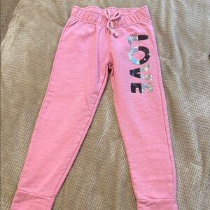 Chic Pink Kids Joggers with LOVE Detail